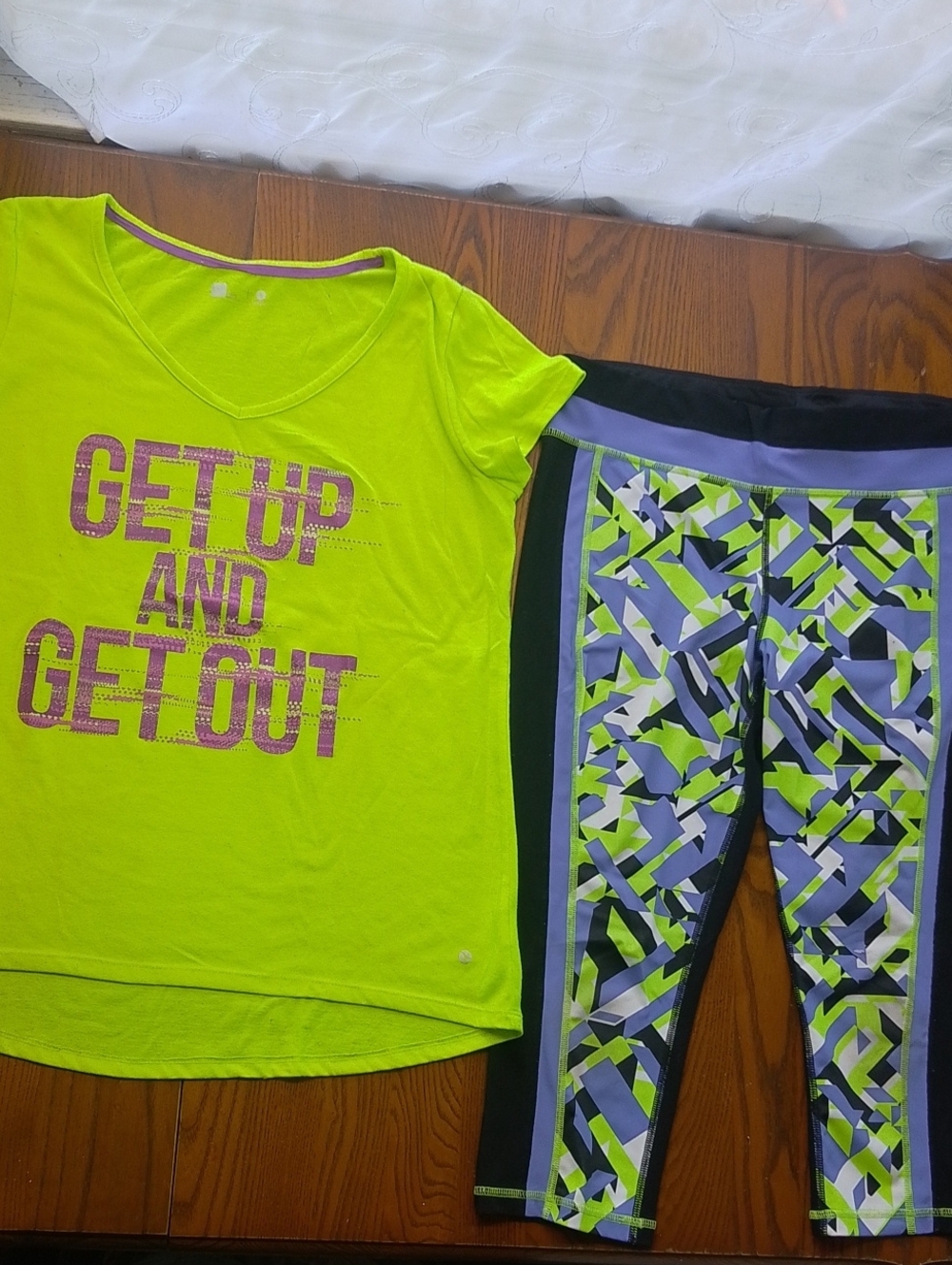 Xersion Neon Geometric Workout Wear
